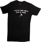 Minecraft - Live In Your World Play In Mines Black Male T-Shirt 1